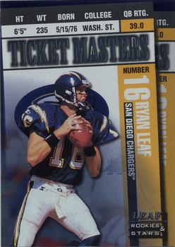 1998 Leaf Rookies & Stars - Ticket Masters #15 Ryan Leaf / Natrone Means Front