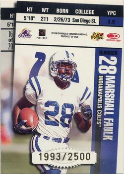 1998 Leaf Rookies & Stars - Ticket Masters #16 Peyton Manning / Marshall Faulk Back