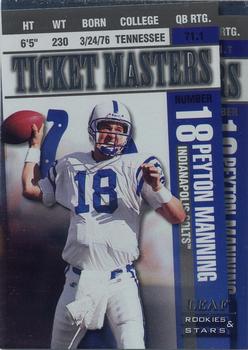 1998 Leaf Rookies & Stars - Ticket Masters #16 Peyton Manning / Marshall Faulk Front