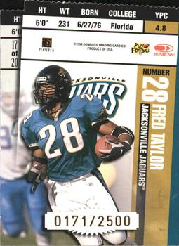 1998 Leaf Rookies & Stars - Ticket Masters Die Cuts #17 Mark Brunell / Fred Taylor Back