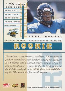 1998 Leaf Rookies & Stars - True Blue #176 Chris Howard Back