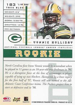 1998 Leaf Rookies & Stars - True Blue #183 Vonnie Holliday Back