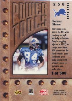 1998 Leaf Rookies & Stars - True Blue #256 Herman Moore Back
