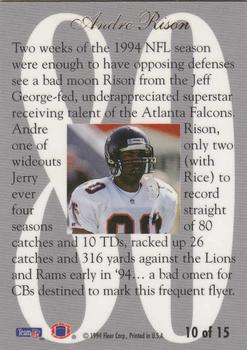 1994 Ultra - Flair Hot Numbers #10 Andre Rison Back