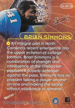 1998 Metal Universe - Quasars #12 Brian Simmons Back