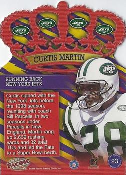 1998 Pacific - Gold Crown Die Cuts #23 Curtis Martin Back
