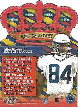 1998 Pacific - Gold Crown Die Cuts #33 Joey Galloway Back