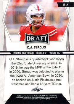 2022 Leaf Draft (Hobby) - Gold #B-2 C.J. Stroud Back