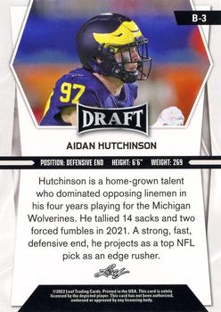 2022 Leaf Draft (Hobby) - Gold #B-3 Aidan Hutchinson Back