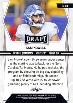 2022 Leaf Draft (Hobby) - Gold #B-10 Sam Howell Back