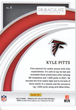 2022 Panini Immaculate Collection #8 Kyle Pitts Back