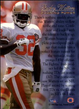 1994 Ultra - Flair Scoring Power #6 Ricky Watters Back