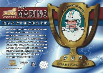 1998 Pacific Aurora - Championship Fever Red #28 Dan Marino Back