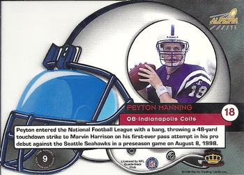 1998 Pacific Aurora - Face Mask Cel Fusions #9 Peyton Manning Back