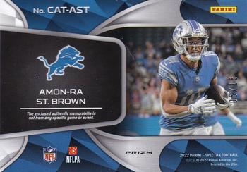 2022 Panini Spectra - Catalysts Neon Pink #CAT-AST Amon-Ra St. Brown Back