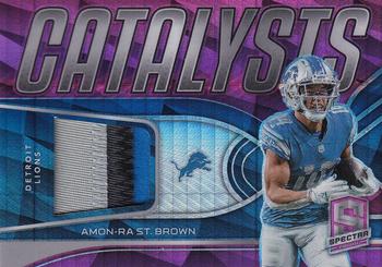 2022 Panini Spectra - Catalysts Neon Pink #CAT-AST Amon-Ra St. Brown Front