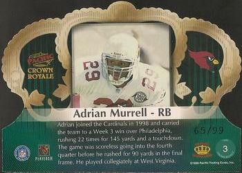 1998 Pacific Crown Royale - Limited Series #3 Adrian Murrell Back