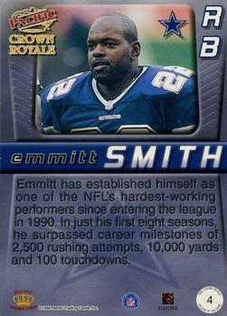 1998 Pacific Crown Royale - Pillars of the Game #4 Emmitt Smith Back