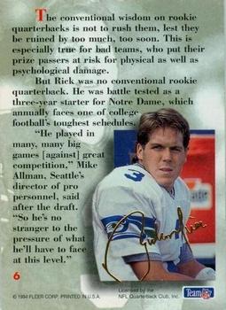 1994 Ultra - Rick Mirer: Rookie of the Year #6 Rick Mirer Back