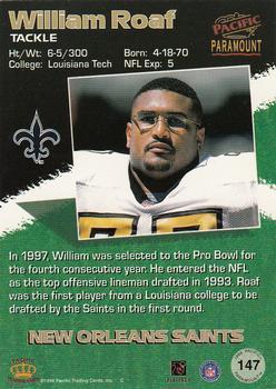 1998 Pacific Paramount - Copper #147 Willie Roaf Back