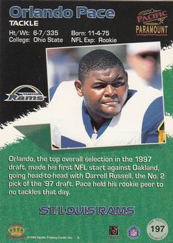 1998 Pacific Paramount - Copper #197 Orlando Pace Back