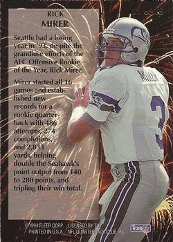 1994 Ultra - 2nd Year Standouts #11 Rick Mirer Back