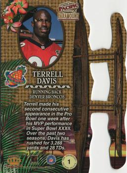1998 Pacific Paramount - Pro Bowl Die Cuts #1 Terrell Davis Back
