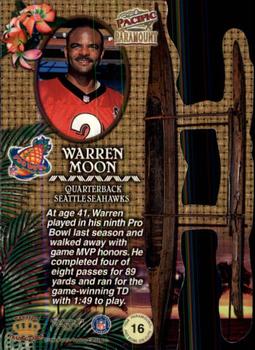 1998 Pacific Paramount - Pro Bowl Die Cuts #16 Warren Moon Back