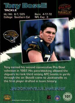 1998 Pacific Paramount - Red #101 Tony Boselli Back