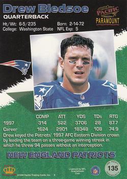 1998 Pacific Paramount - Red #135 Drew Bledsoe Back