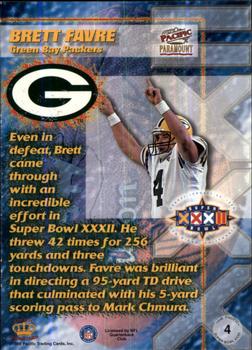 1998 Pacific Paramount - Super Bowl XXXII #4 Brett Favre Back