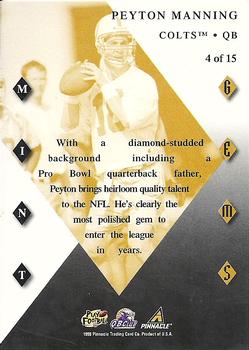 1998 Pinnacle Mint - Gems #4 Peyton Manning Back