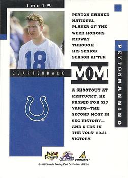 1998 Pinnacle Mint - Minted Moments #1 Peyton Manning Back