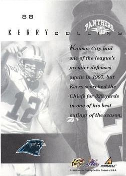 1998 Pinnacle Mint - Silver #88 Kerry Collins Back