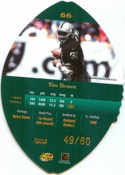 1998 Playoff Contenders - Leather Gold #66 Tim Brown Back