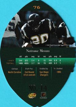 1998 Playoff Contenders - Leather Registered Exchange #76 Natrone Means Back