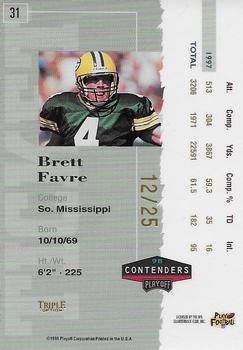 1998 Playoff Contenders - Ticket Gold #31 Brett Favre Back