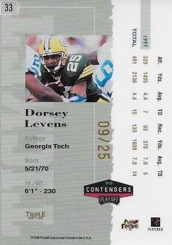 1998 Playoff Contenders - Ticket Gold #33 Dorsey Levens Back