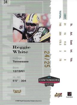 1998 Playoff Contenders - Ticket Gold #34 Reggie White Back