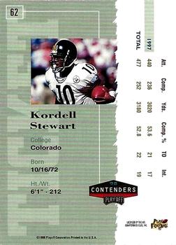 1998 Playoff Contenders - Ticket Red #62 Kordell Stewart Back
