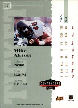 1998 Playoff Contenders - Ticket Red #72 Mike Alstott Back