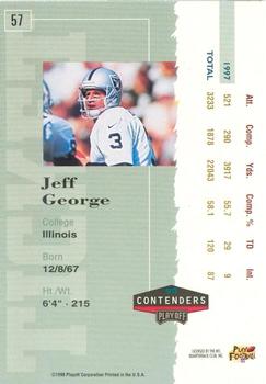 1998 Playoff Contenders - Ticket Red #57 Jeff George Back