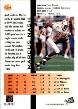 1998 Press Pass - Paydirt Red #34 Marcus Nash Back