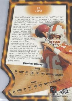 1998 Press Pass - Triple Threat #TT1 Peyton Manning Back