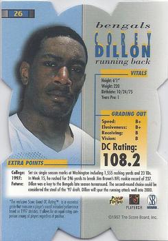 1998 Pro Line DC III #26 Corey Dillon Back