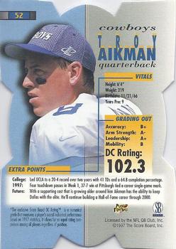 1998 Pro Line DC III #52 Troy Aikman Back