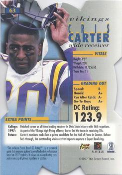 1998 Pro Line DC III #63 Cris Carter Back