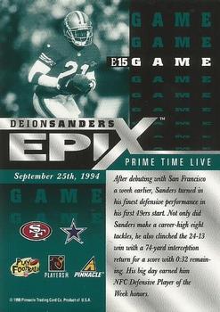 1998 Score - Epix Emerald #E15 Deion Sanders Back