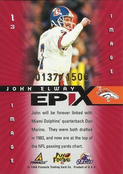 1998 Score - Hobby Epix Orange #I3 John Elway Back