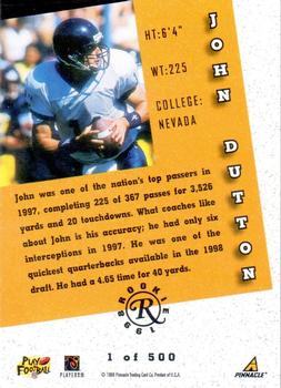 1998 Score - Rookie Autographs #NNO John Dutton Back